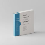 Front View of Book Cover Mockup with Packing Sleeve