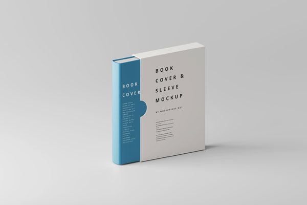 Front View of Book Cover Mockup with Packing Sleeve
