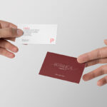 Front View of Both Sides of a Rectangular Business Card Mockup