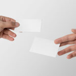 Front View of Both Sides of a Rectangular Business Card Mockup