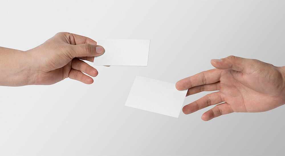 Front View of Both Sides of a Rectangular Business Card Mockup