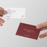 Front View of Both Sides of a Rectangular Business Card Mockup