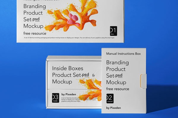 Front View of Box Mockup Set