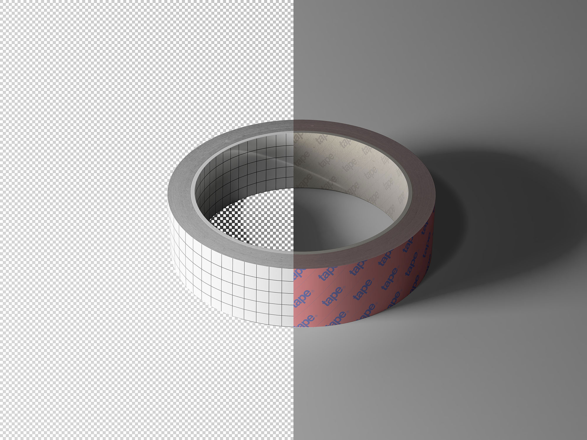Free Front View of Branded Tape Mockup PSD Template