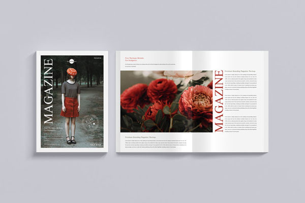 Front View of Branding Magazine Mockup