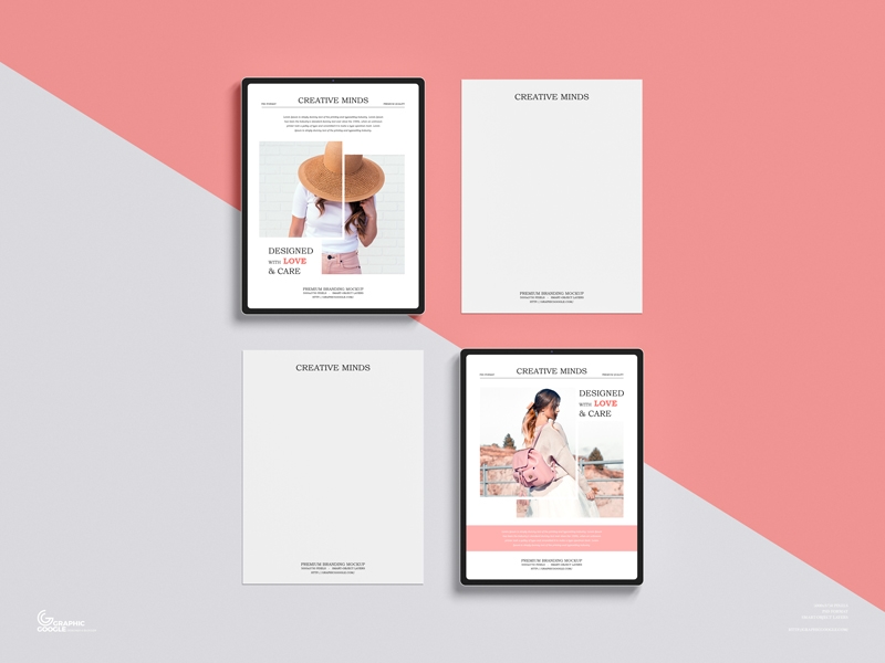 Front View of Branding Posters Mockup on Wall FREE PSD
