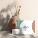 Front View of Business and Invite Card Mockup in Sunbeam