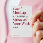 Front View of Business Card Mockup in a Lady’s Hand