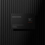 Front View of Business Card Mockup on Striped Shadow Wall