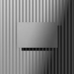 Front View of Business Card Mockup on Striped Shadow Wall