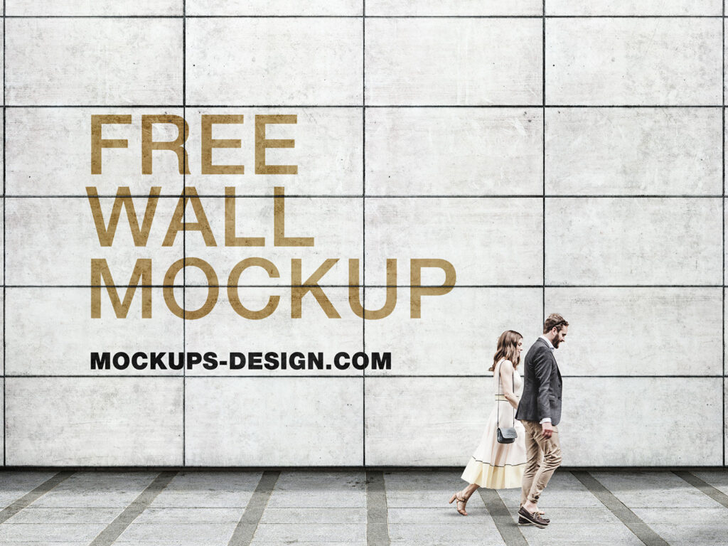Front View of Cement Wall Mockup