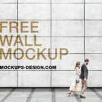 Front View of Cement Wall Mockup