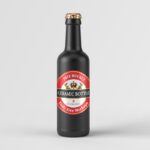 Front View of Ceramic Beverage Bottle Mockup
