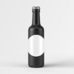 Front View of Ceramic Beverage Bottle Mockup