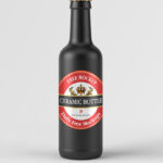 Front View of Ceramic Beverage Bottle Mockup
