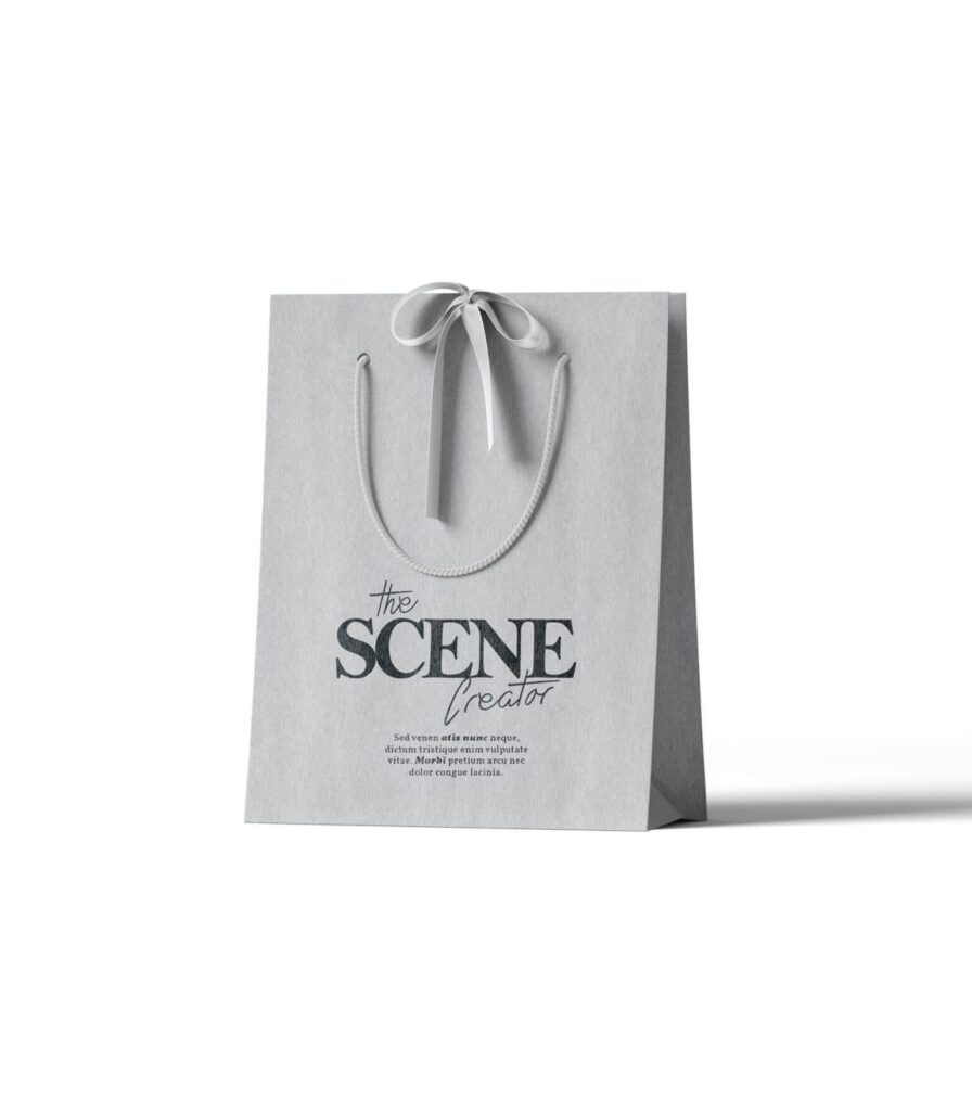 Front View of Chic Paper Bag Mockup