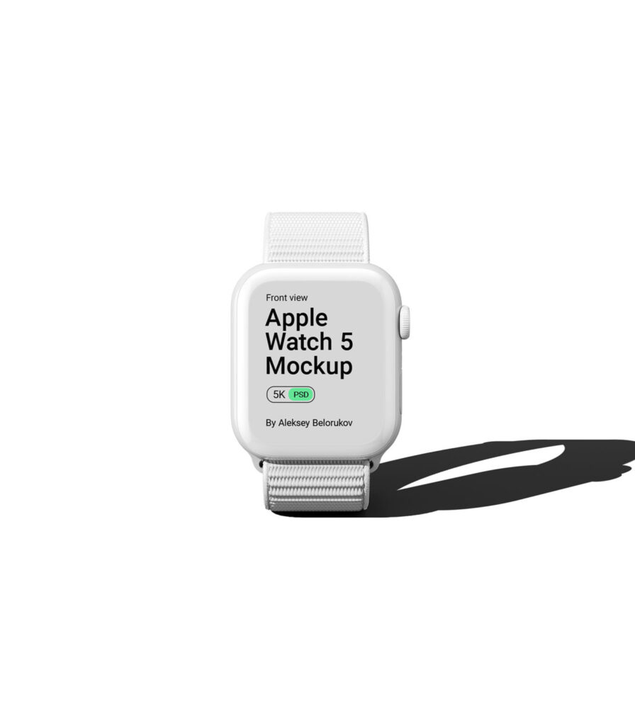 Front View of Clay Apple Watch Pro Mockup