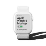 Front View of Clay Apple Watch Pro Mockup