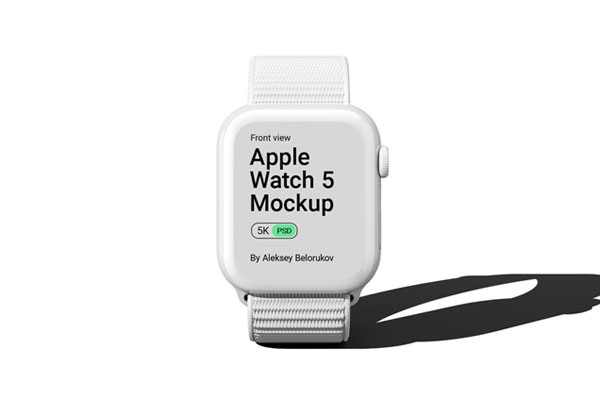 Front View of Clay Apple Watch Pro Mockup