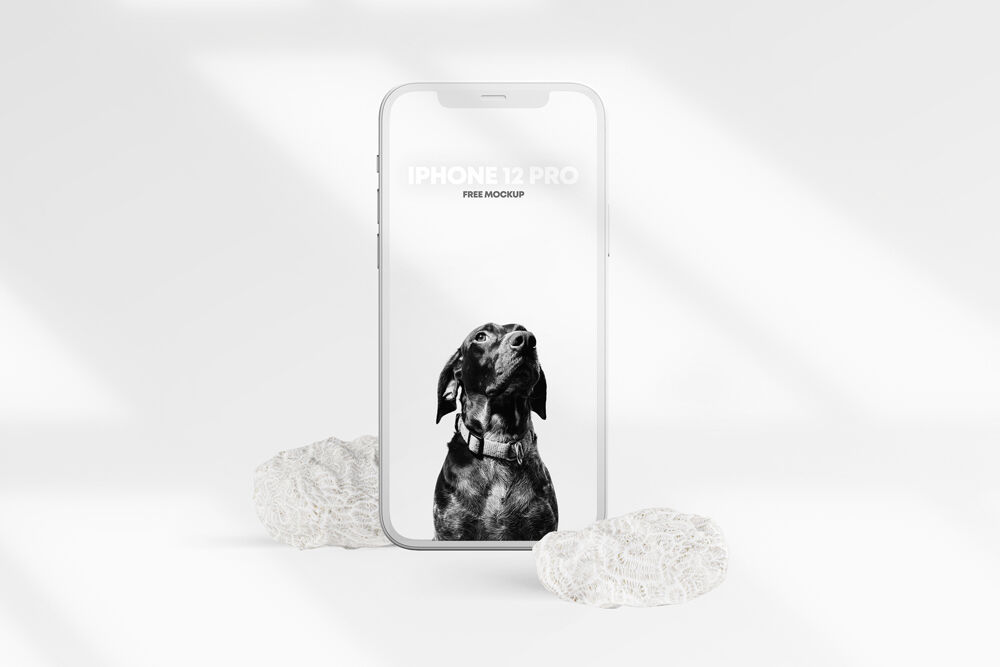 Front View of Clean iPhone 12 Pro Clay Mockup