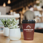 Front View of Coffee Cup Mockup with Lid