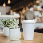 Front View of Coffee Cup Mockup with Lid