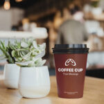 Front View of Coffee Cup Mockup with Lid