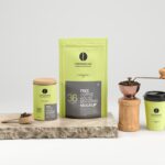 Front View of Complete Set of Coffeehouse Branding Mockup