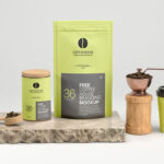 Front View of Complete Set of Coffeehouse Branding Mockup