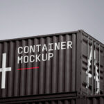 Front View of Huge Containers Mockup