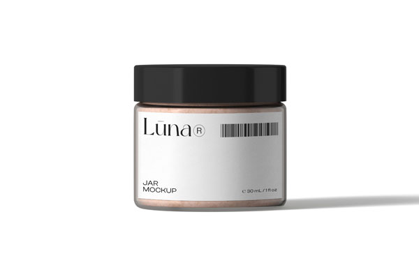 Front View of Cosmetic Jar Mockup