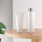 Front View of Cosmetic Tube and Pump Bottle Mockup