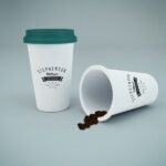 Front View of Couple Coffee Cup Mockup