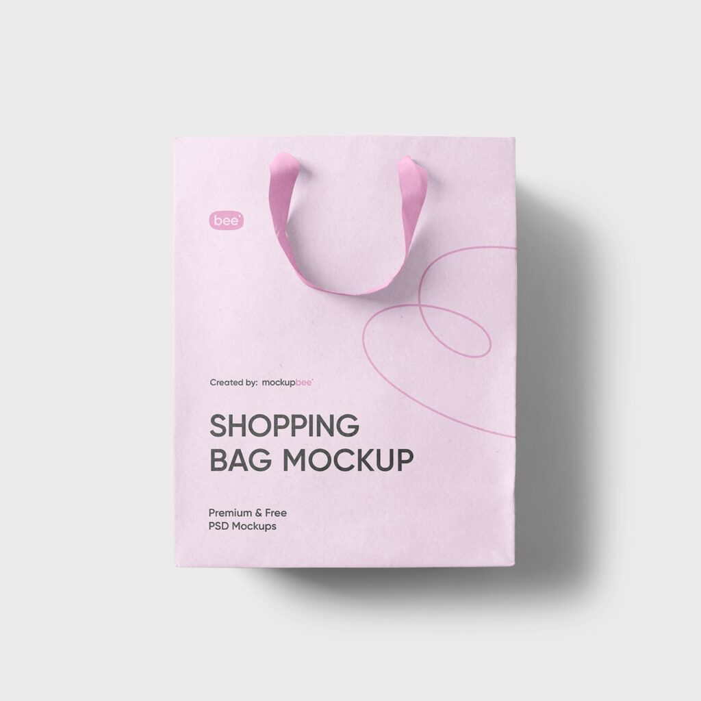 Front View of Craft Shopping Bag Mockup