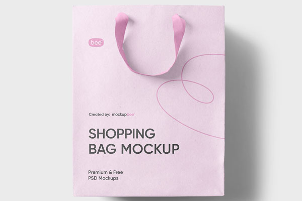 Front View of Craft Shopping Bag Mockup