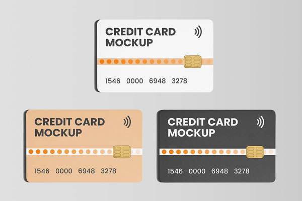 Front View of Credit Card Mockup