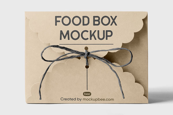 Front View of Decorative Food Box Mockup