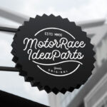 Front View of Decorative Metallic Rounded Sign Mockup