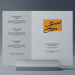Front View of Double Folding Sheet Table Tent Mockup