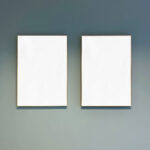 Front View of Double Vertical Posters Mockup