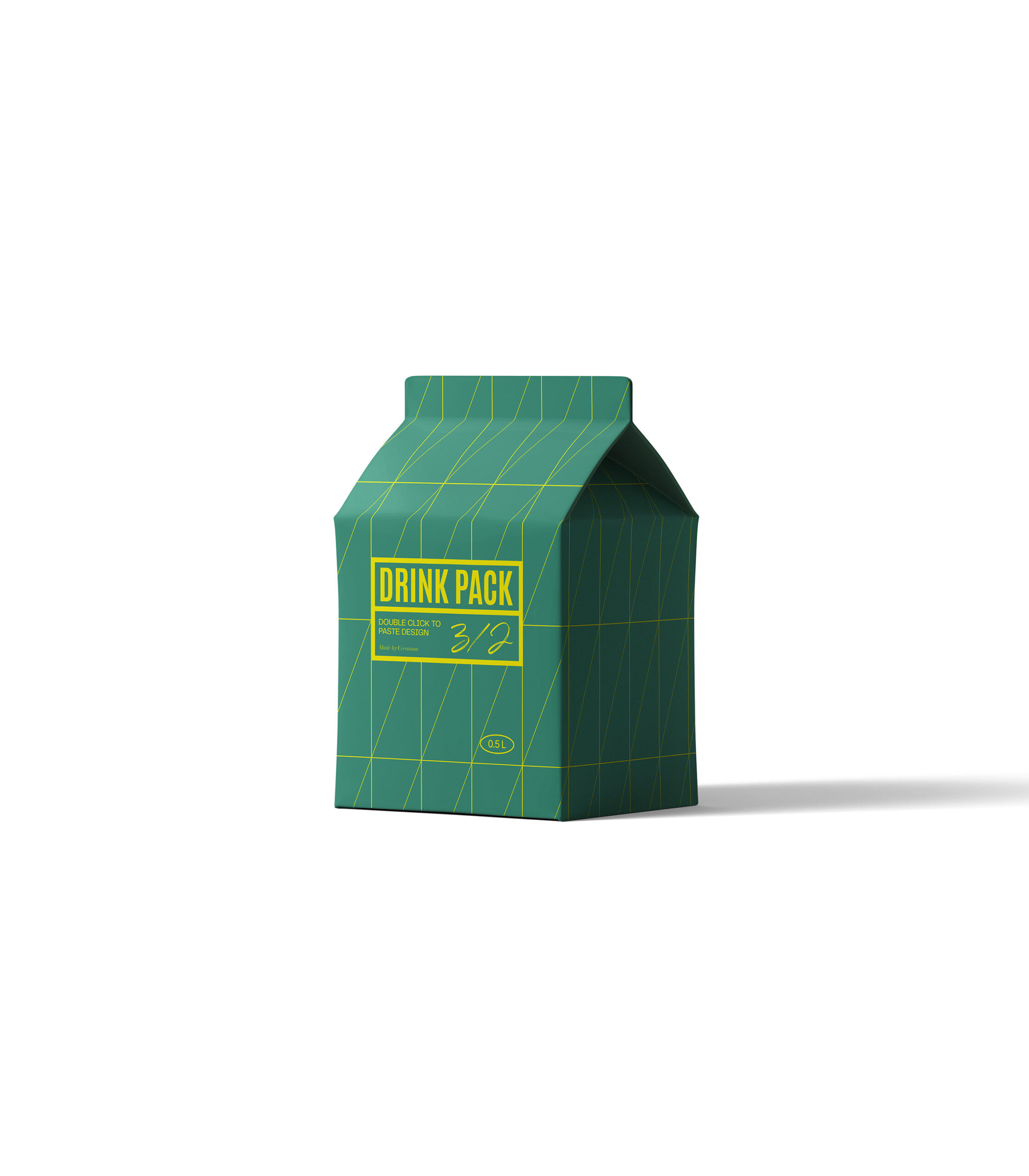 Front View of Drink Carton Packing Mockup FREE PSD