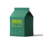 Front View of Drink Carton Packing Mockup