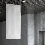 Front View of Drop Down Hanging Banner Mockup