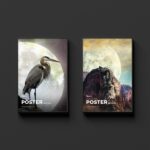 Front View of Dual Framed Posters Mockup on Wall