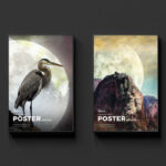 Front View of Dual Framed Posters Mockup on Wall
