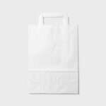Front View of Flat Paper Shopping Bag Mockup