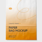 Front View of Flat Paper Shopping Bag Mockup
