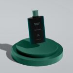 Front View of Floating Chic Perfume Bottle Mockup