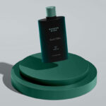 Front View of Floating Chic Perfume Bottle Mockup