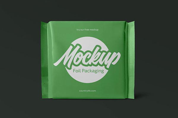 Front View of Foil Packaging Mockup